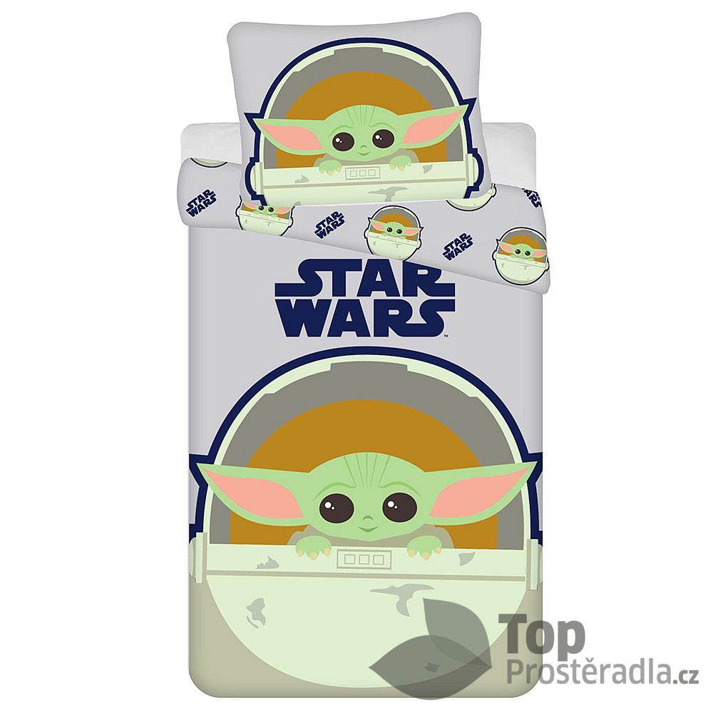 TP Bavlněné povlečení 140x200+70x90 Star Wars Baby Yoda