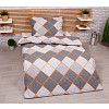 Krepové povlečení Deluxe 140x200+70x90 Káry tmavě šedé