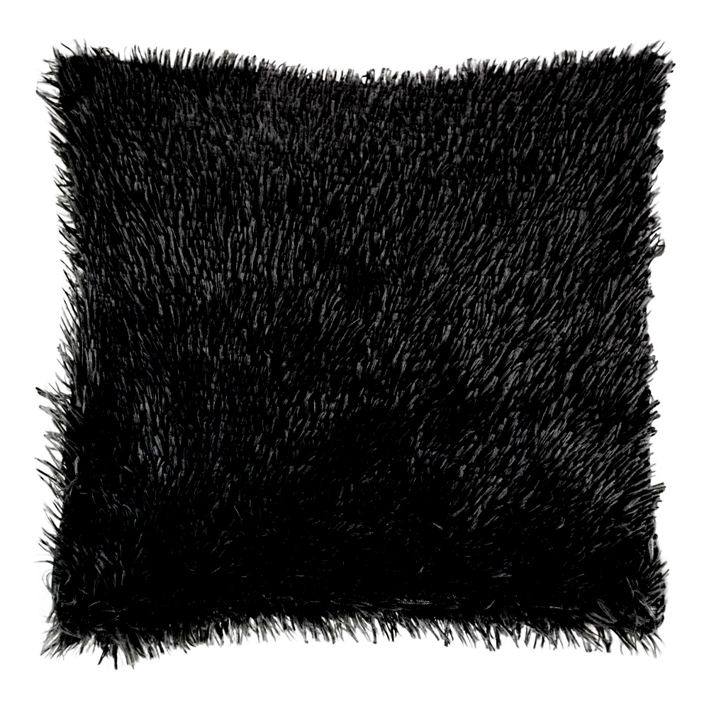 TP Luxusní povlak na polštářek s dlouhým vlasem 40x40 - Černá