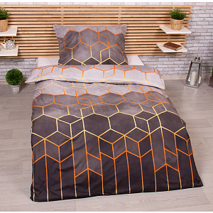 Microtop povlečení 140x200+70x90 - Quadra šedý