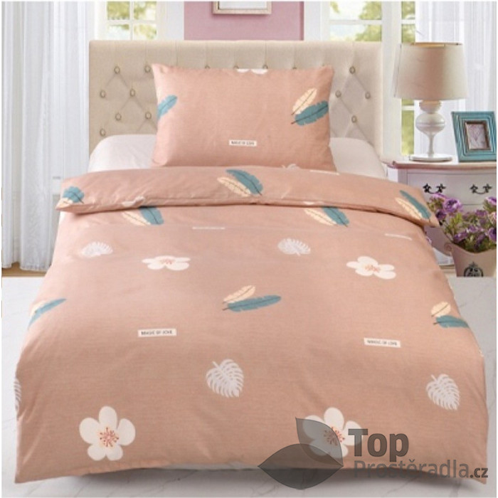 TP Microtop povlečení 140x200+70x90 - Peříčka a květy