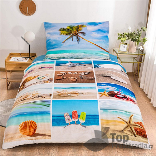 3D povlečení 140x200+70x90 Koláž holiday