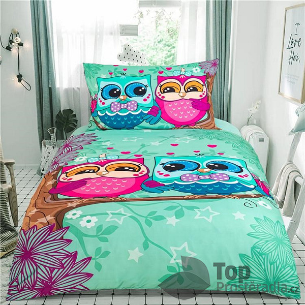 TP Microtop povlečení 140x200+70x90 Sovy