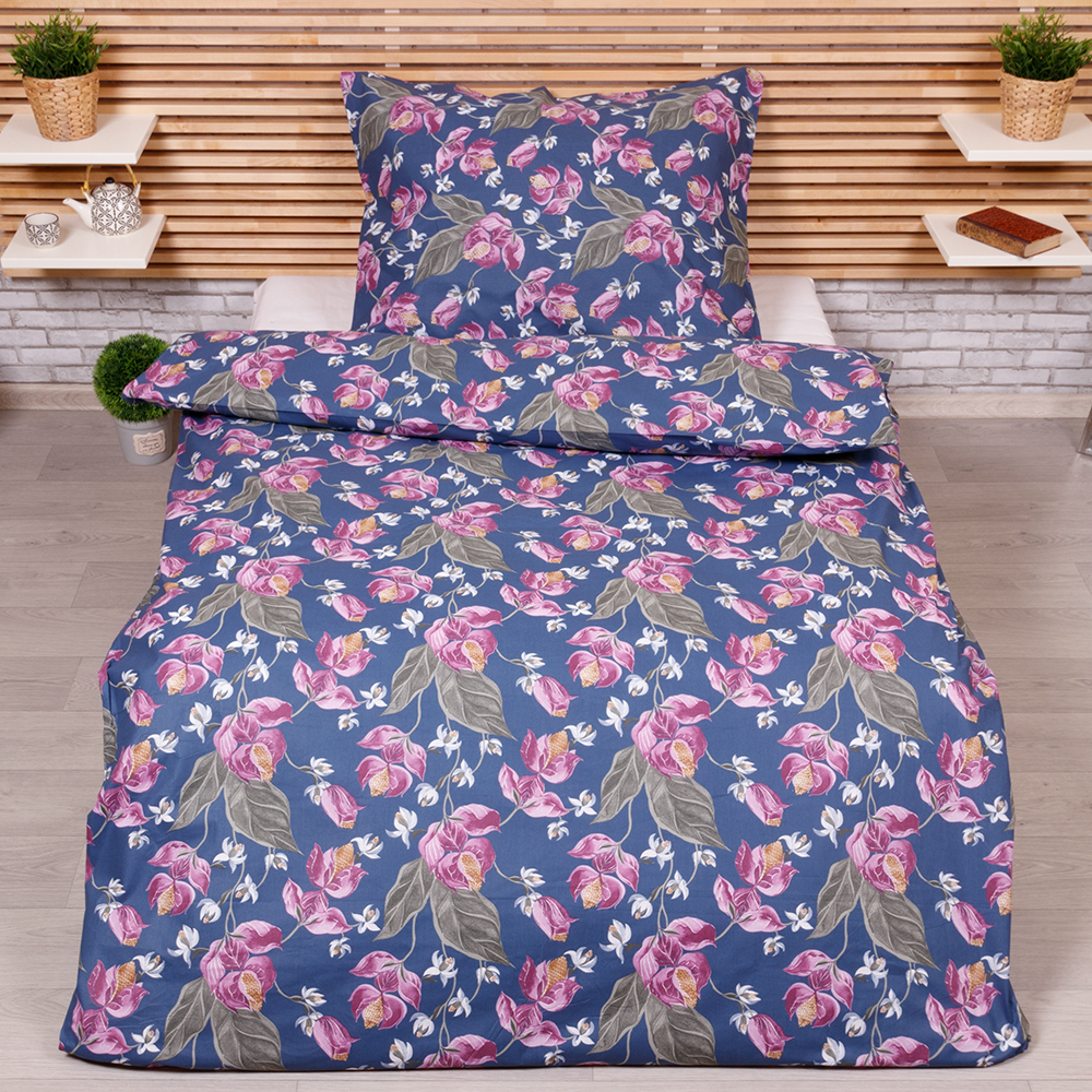 TP Prodloužené bavlněné povlečení 140x220+70x90 - Nela fialová