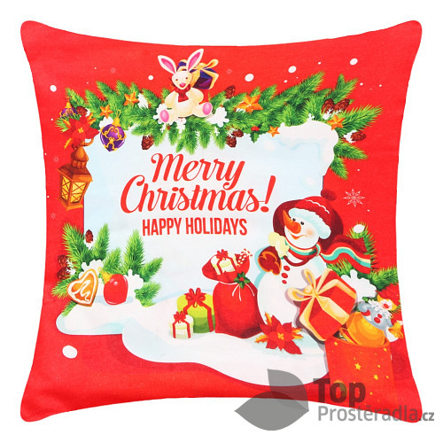 Povlak na polštářek s vánočním motivem 45x45 Happy holidays