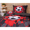 3D povlečení 140x200+70x90+40x40 Football Red-Black