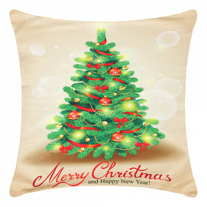 Povlak na polštářek s vánočním motivem 45x45 Vánoční strom zlatý