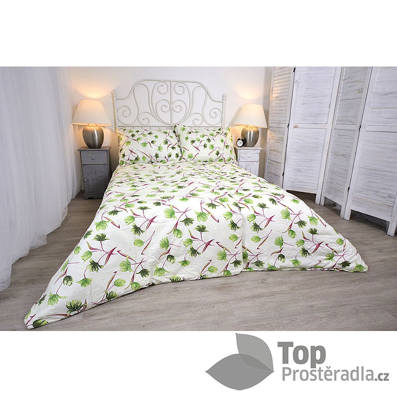 TOP Flanelové povlečení 70x90 140x200 Poupata