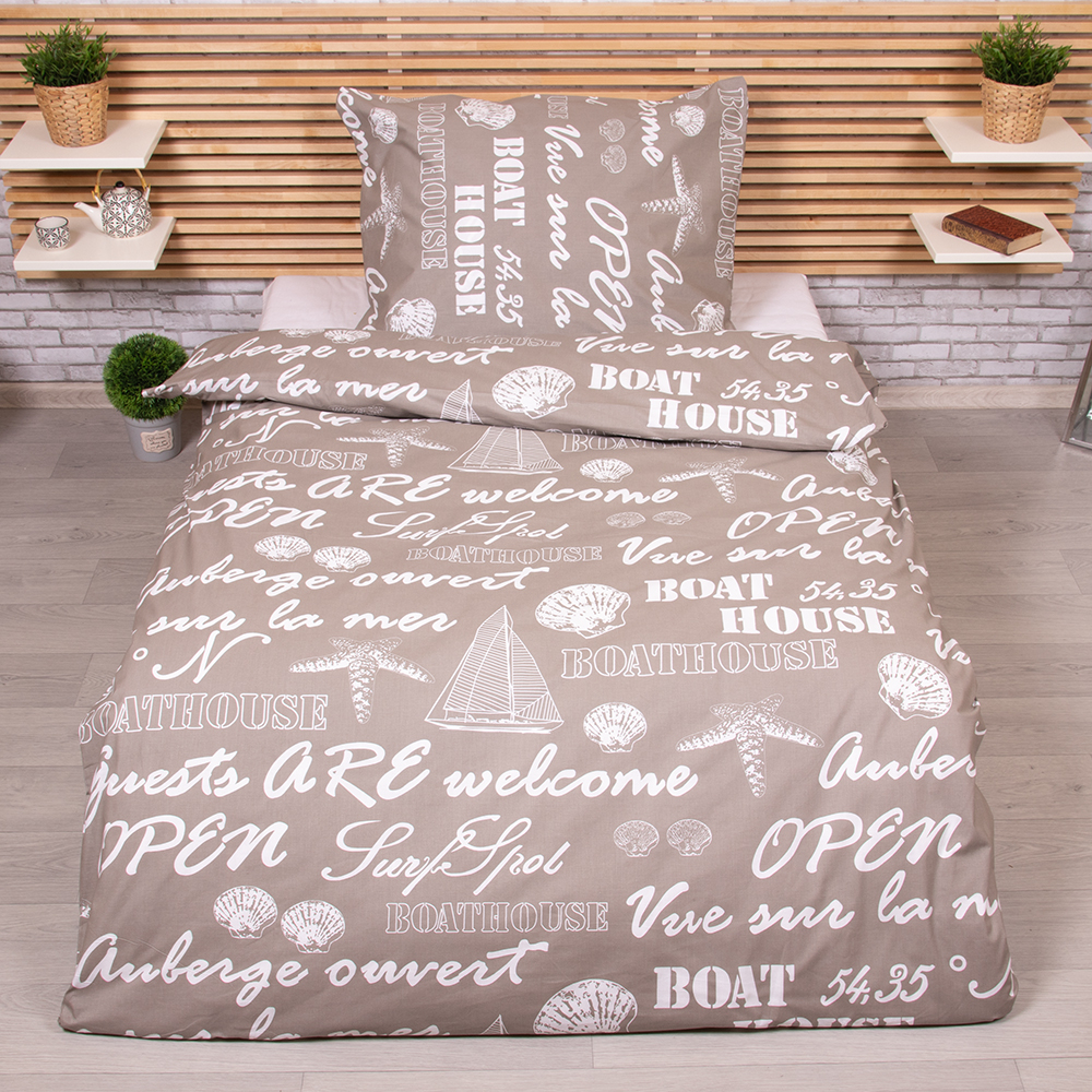 Prodloužené bavlněné povlečení 140x220+70x90 - Lodě