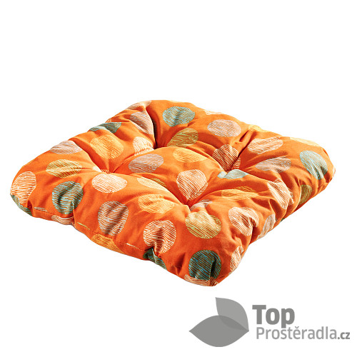 Sedák s provázky 40x40 Oranžová kolečka