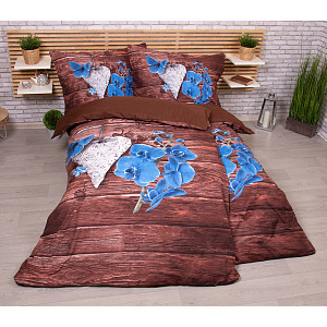 Zvýhodněná sada 3D povlečení na dvě lůžka 140x200+70x90 - Modrá orchidej