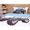 3D povlečení 140x200+70x90 Traktor blue