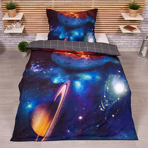 3D povlečení 140x200+70x90 - Planets