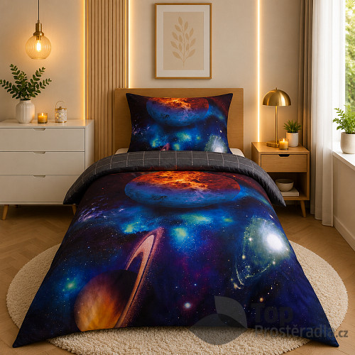 3D povlečení 140x200+70x90 Planets