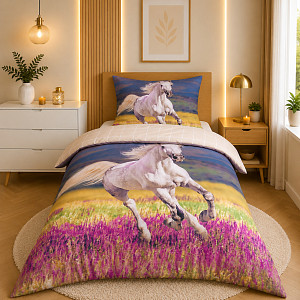 3D povlečení 140x200+70x90 Happy horse