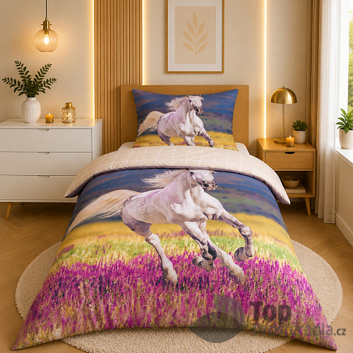 3D povlečení 140x200+70x90 Happy horse