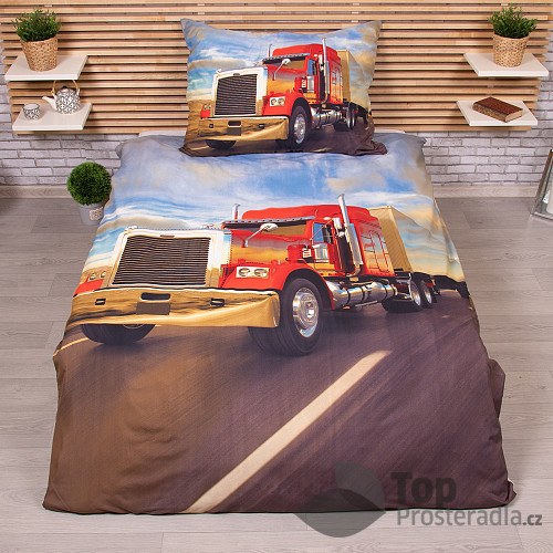 3D povlečení 140x200+70x90 Truck