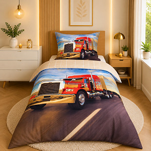 3D povlečení 140x200+70x90 Truck