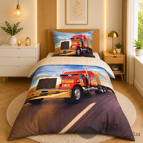 3D povlečení 140x200+70x90 Truck