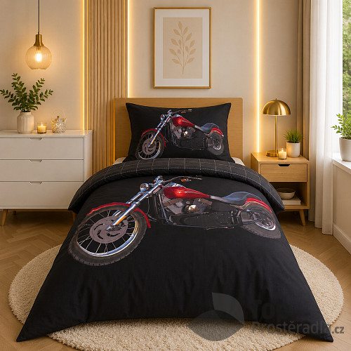3D povlečení 140x200+70x90 Motorbike