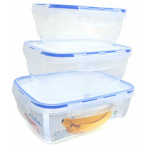 Plastový box na potraviny set 3ks 0,8 L, 1,4 L, 2,3 L