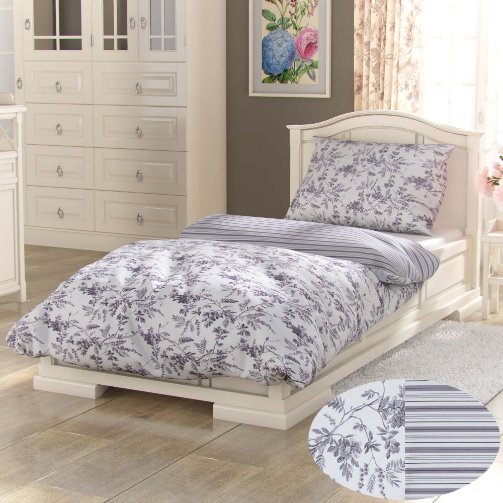 Fotografie TP Francouzské bavlněné povlečení PROVENCE COLLECTION 220x200+2x70x90 MONTERA šedá