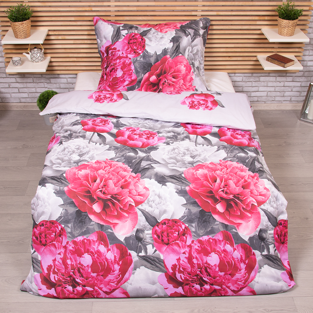 Bavlněné povlečení 140x200+70x90 - Pivoňka lux