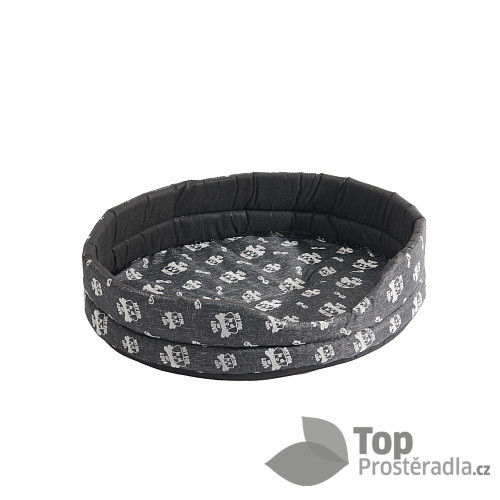 Oválný pelech pro psy V 66x55x16 - My dog my love tmavě šedý