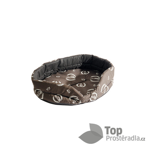 Oválný pelech pro psy I 46x38x11 - Royal dog hnědý