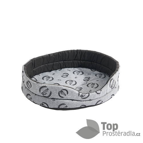Oválný pelech pro psy V 66x55x16 - Royal dog šedý