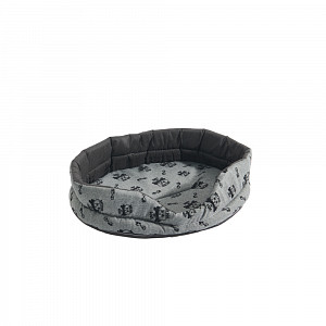 Oválný pelech pro psy III 56x48x14 - My dog my love šedý