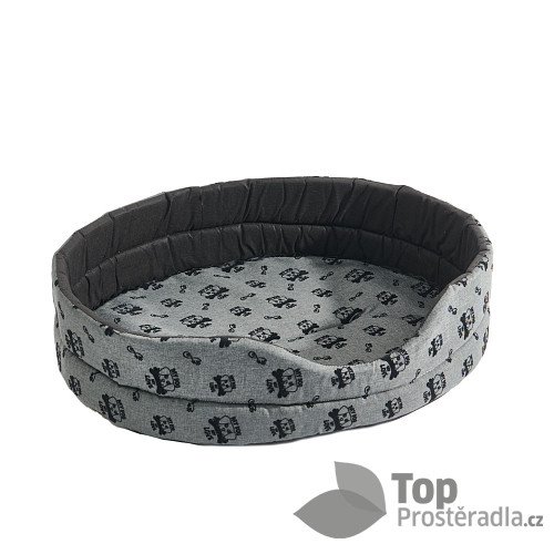 Oválný pelech pro psy V 66x55x16 - My dog my love šedý