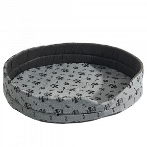 Oválný pelech pro psy VIII 76x68x16 - My dog my love šedý