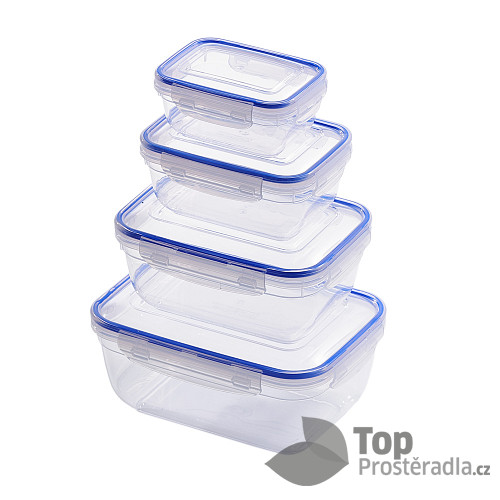 Plastový box na potraviny set 4ks - 0,4 L, 0,8 L , 1,4 L , 2,3 L
