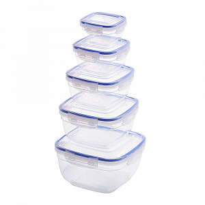 Plastový box na potraviny set 5ks - 0,275 L, 0,5 L, 0,9 L, 1,5 L, 2,4 L