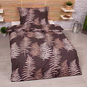 Microtop povlečení 140x200+70x90 - Kapradiny hnědé II