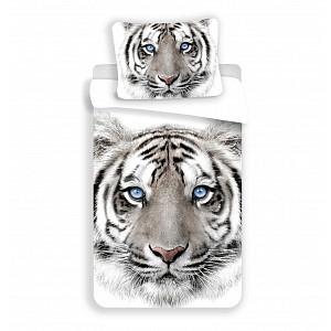Bavlněné povlečení 140x200+70x90 Bílý tygr