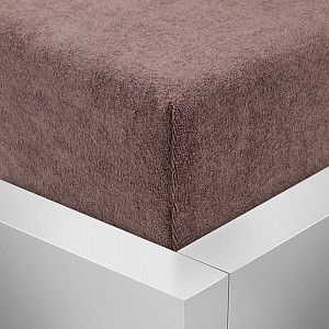 Froté prostěradlo 160x200 Premium - Tmavě hnědá