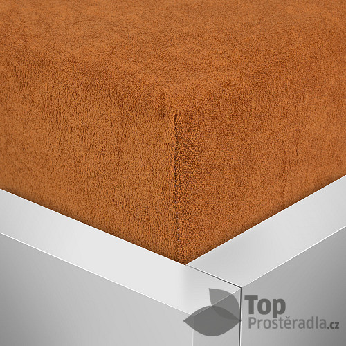 Froté prostěradlo 160x200 Premium - Rezavá hnědá