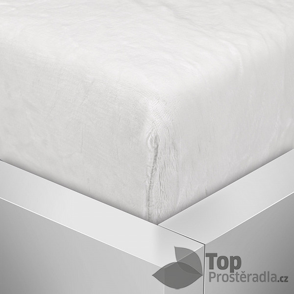 Mikroplyšové prostěradlo 220x200 Elegance – Bílá