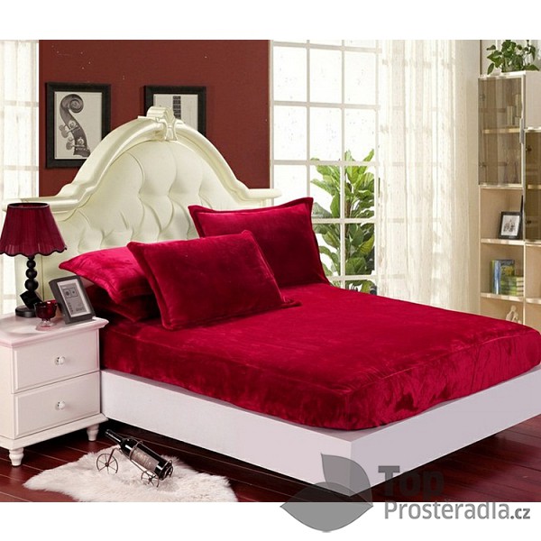 Mikroflanel prostěradlo 220x200 Elegance - Bordó