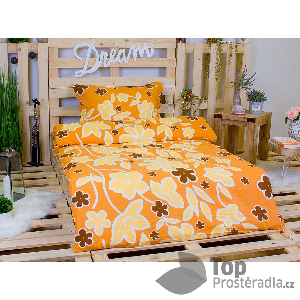 DELUXE FLANELOVÉ POVLEČENÍ 140x200 70x90 Žluté květy