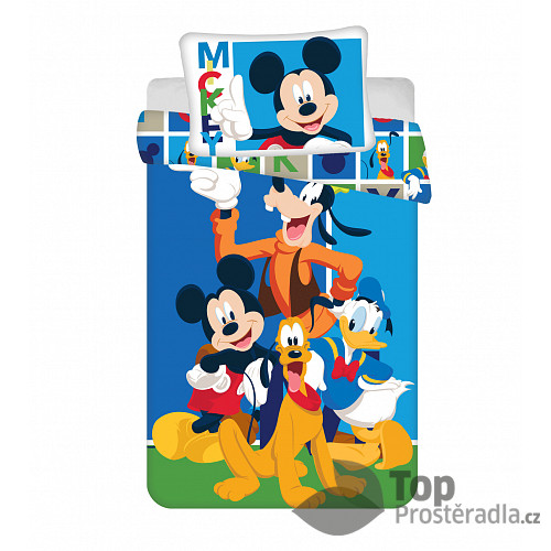 Bavlněné povlečení do postýlky 40x60+100x135 Mickey and Friends