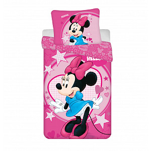 Povlečení z mikrovlákna 140x200+70x90 Minnie Hello pink