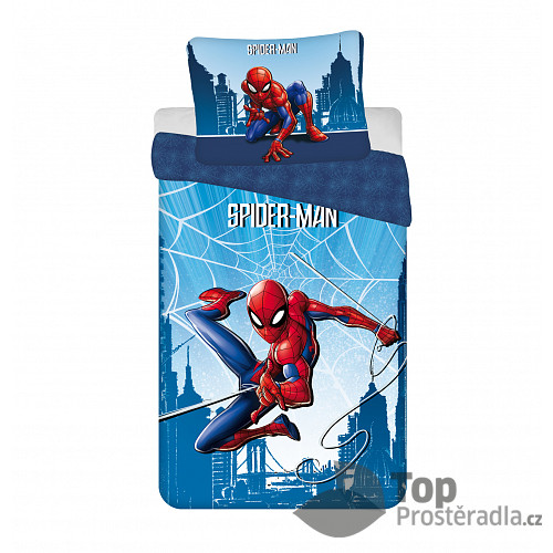 Bavlněné povlečení 140x200+70x90 Spider-man blue