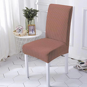 Univerzální elastický potah na židli jednobarevný - Hnědá 6ks