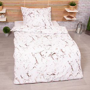 Microtop povlečení 140x200+70x90 - Mramor hnědý