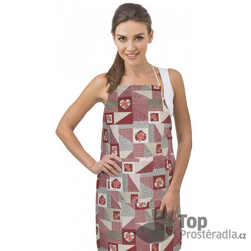 Kuchyňská zástěra EMA - Patchwork bordový