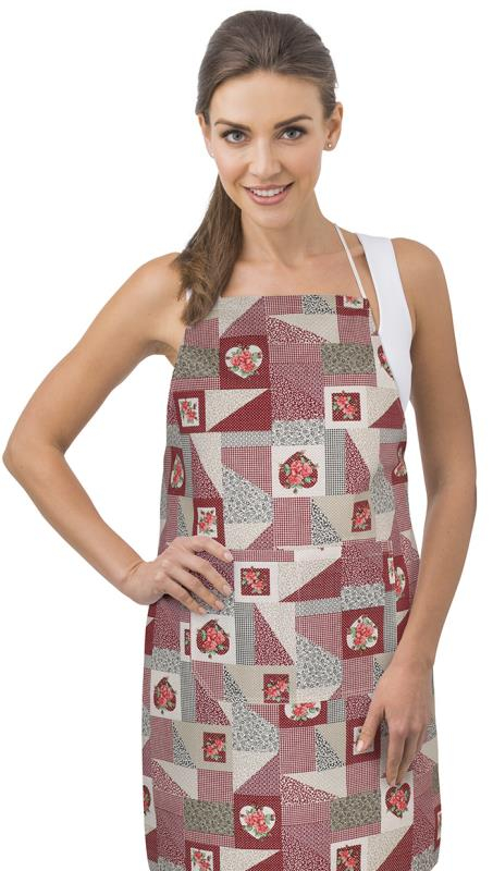 TP Kuchyňská zástěra EMA - Patchwork bordový