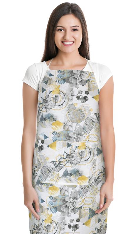 TP Kuchyňská zástěra EMA - Trojúhelníky šedé